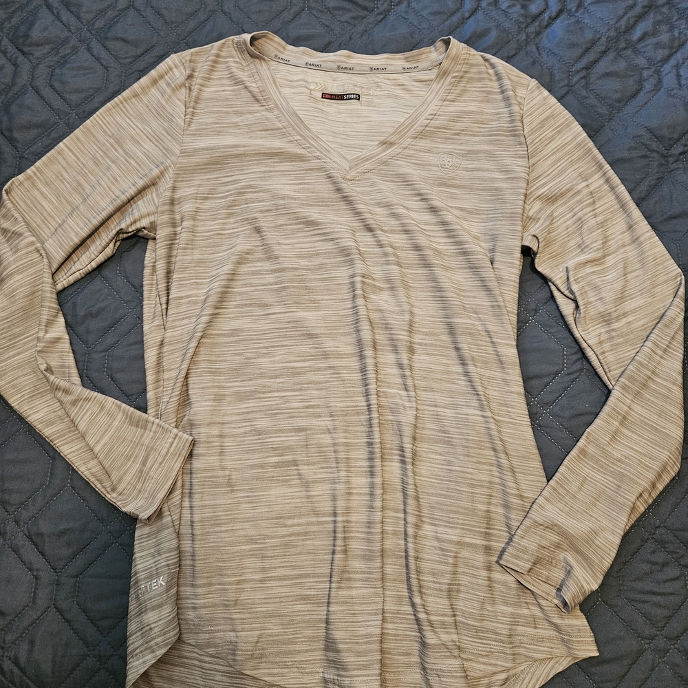 Ariat Women's Striped Beige Long Sleeve Top